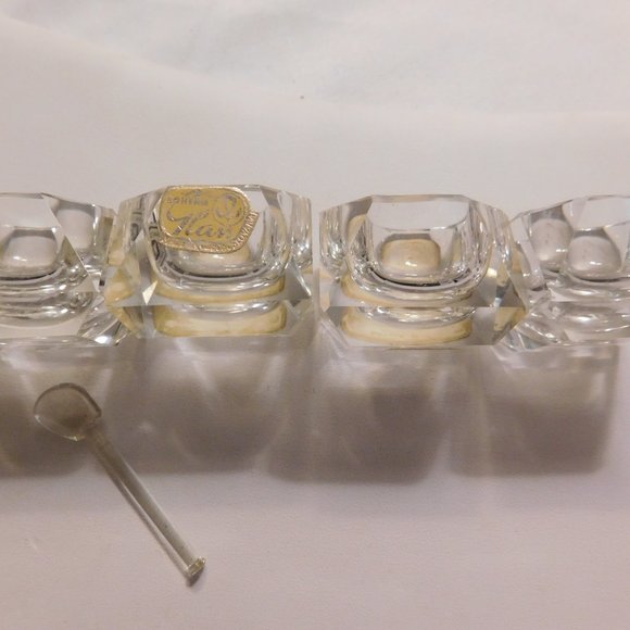 Vintage Weil Hand Cut Lead Crystal Open Salt Cellars Czechoslovakia - Picture 6 of 7